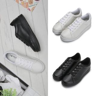 【FUFA Shoes 富發牌】復古圓頭男女休閒鞋-黑/白 1CK60/2CK60(女鞋/男鞋/休閒鞋/小白鞋/便鞋/富發)