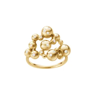【Georg Jensen 官方旗艦店】MOONLIGHT GRAPES 鑲鑽戒指(黃金 鑽石 戒指)