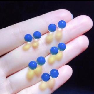 【勝弘珠寶】多明尼加天空藍耳環-5mm
