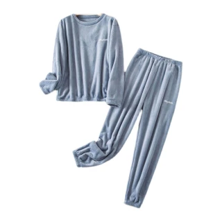 【莫蘭迪】法蘭絨睡衣組2組(保暖衣 珊瑚絨 長袖 睡衣 睡褲 套裝 居家服)