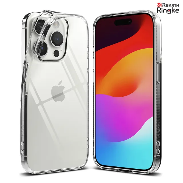 【Ringke】iPhone 15 Pro Max / 15 Pro / 15 Plus / 15 Air 纖薄手機保護殼 透明 亮粉(Rearth 軍規防摔)
