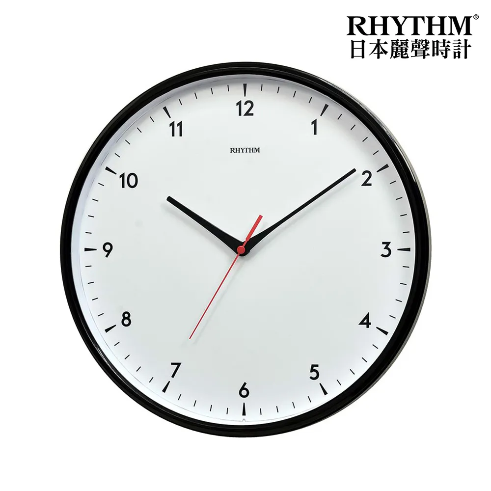 【RHYTHM 麗聲】簡單生活設計便利掛飾超靜音掛鐘(夜空黑)