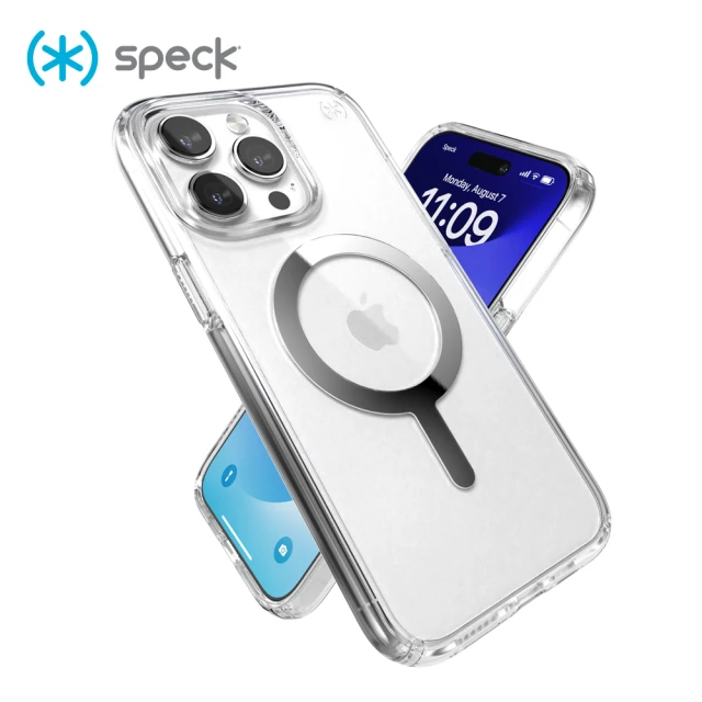 Speck iPhone 15 Pro 系列 Presidio Perfect-Clear MagSafe 磁吸透明防摔保護殼(iPhone 15 保護殼)