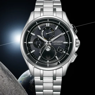 【CITIZEN 星辰】電波對時 月相盈虧 鈦金屬光動能腕錶(BY1001-66E 韋禮安配戴款)