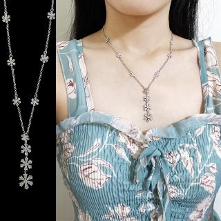 【山本美樹】春戀六葉花奧地利白水晶鑽墜鍊一體合金項鍊(MIT)