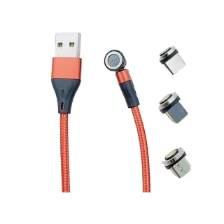 【FYSHOP】RMC-01 540°旋轉磁吸數據/傳輸/充電線-一公尺(三合一磁吸式編織防斷)