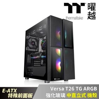 【Thermaltake 曜越】Versa T26 TG ARGB 強化玻璃中直立式機殼(CA-1W1-00M1WN-01)