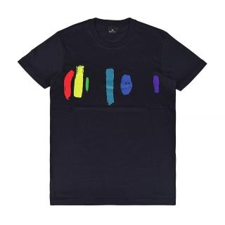 【Paul Smith】PAUL SMITH 經典LOGO條紋設計純棉短袖T恤(男款/海軍藍)