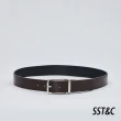 【SST&C 新品９折】黑色&深棕左推式兩面用寬版皮帶1712309001