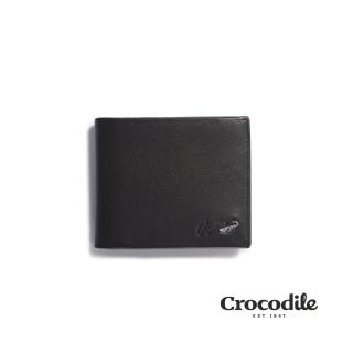 【Crocodile】男生皮夾 10卡雙鈔 抽取子夾 Noble系列-0103-09404-01-黑色-鱷魚皮件(禮物推薦 新