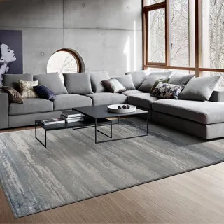 【Fuwaly】藍斯特地毯-200x290cm(類素色 線條 大地毯 客廳地毯 起居室地毯 斑駁)