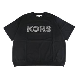 【Michael Kors】經典水鑽LOGO女款短袖T(黑)