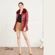 【Qiruo 奇若名品】冬季專櫃紅色小羊皮衣時尚個性(精品腰線合身紅色小羊皮衣5068E)