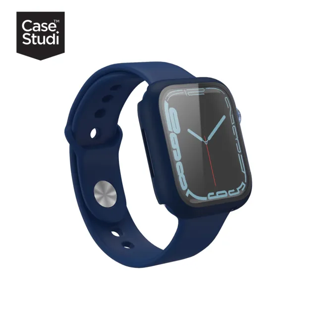 【CaseStudi】AppleWatch SE3/SE2/9/8/7 45mm Impact 玻璃錶殼_海軍藍(相容44mm Apple Watch)