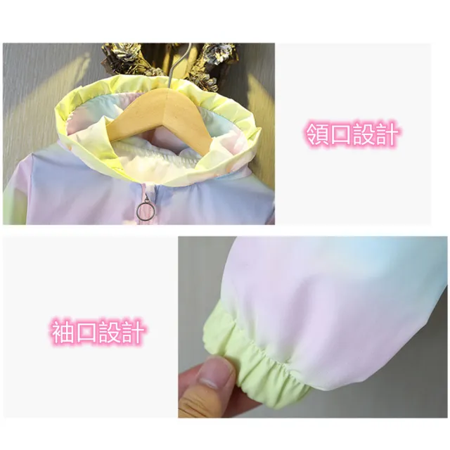 【安朵童舖】現貨韓版兒童薄款連帽外套兒童印花漸變外套女童風衣外套卡通可愛外套(112)