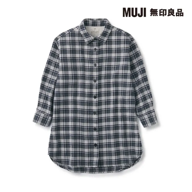 【MUJI 無印良品】兒童雙面起毛法蘭絨襯衫洋裝(共3色)