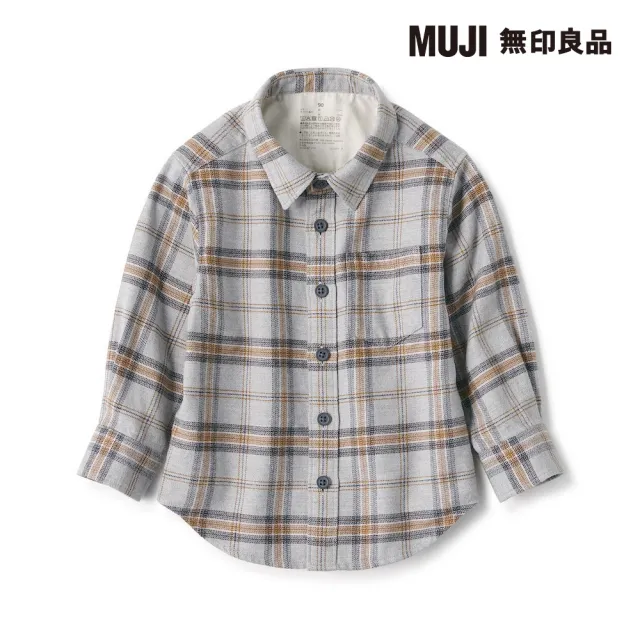 【MUJI 無印良品】幼兒雙面起毛法蘭絨長袖襯衫(共6色)