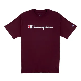 【Champion】官方直營 男款-LOGO印花短袖TEE上衣-深紅色(GT23H-Y07718-029)