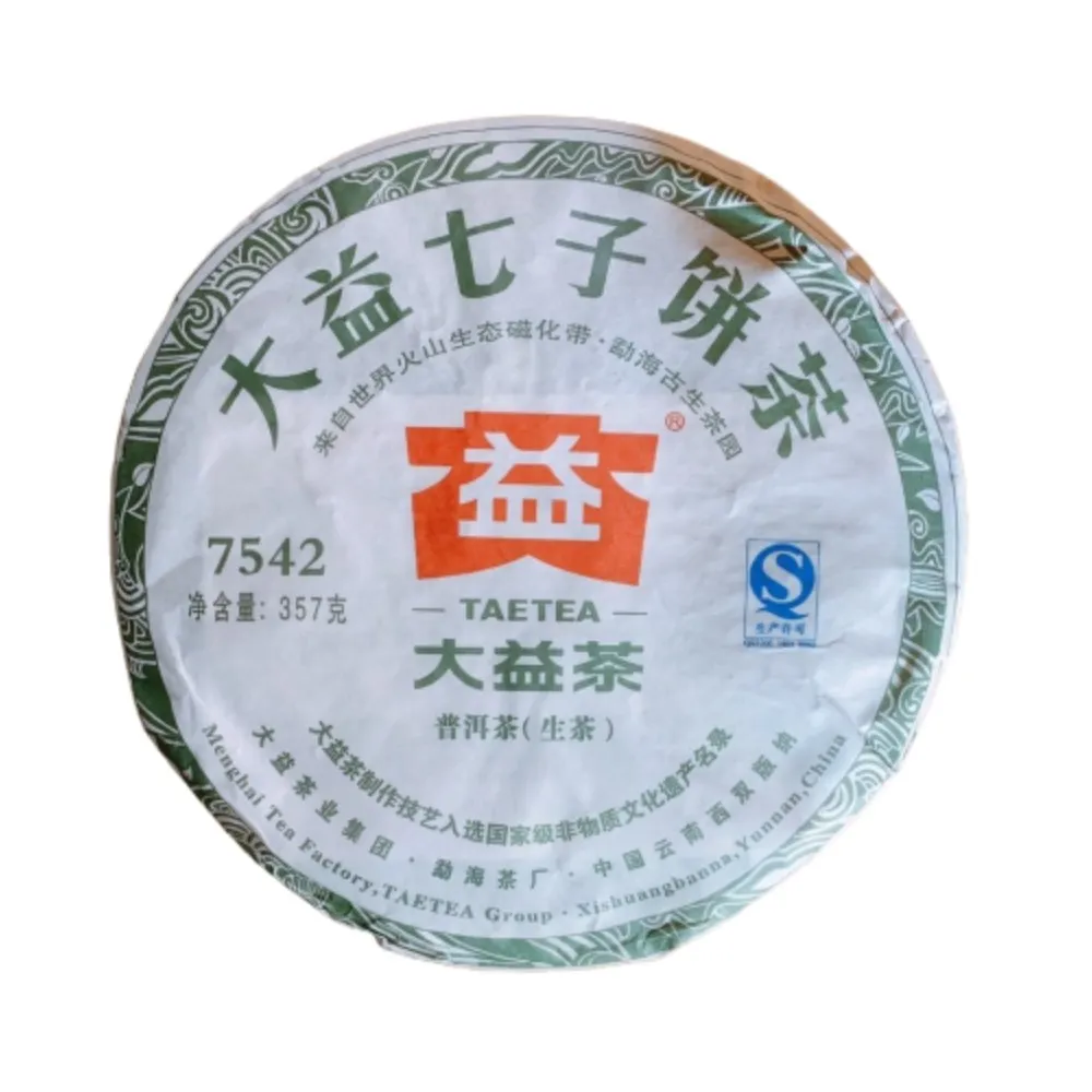 【茶韻】普洱茶2012年大益7542-201 357g生茶茶餅 茶葉禮盒(附茶樣10克.茶刀.收藏盒*1.可提袋)