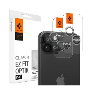 【Spigen】SGP iPhone 14/15/16 Pro Max / Pro 皆通用Glas.tR EZ Fit Optik-鏡頭保護貼(2入組 黑框)