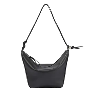 【LOEWE 羅威】Mini Hammock Hobo 迷你 經典小牛皮 肩背包 腋下包 吊床包 黑色