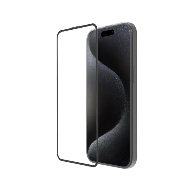 【ABSOLUTE】iPhone 15 Pro 6.1吋專用 手滑救星2X雙倍耐衝擊強化9H高硬度玻璃螢幕保護膜(3D全螢幕)