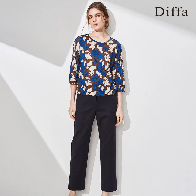 Diffa 美型打褶設計長寬褲-女好評推薦