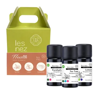 【Les nez 香鼻子】Health 強禦淨化 精油禮盒(茶樹精油 檸檬精油 藍膠尤加利精油)