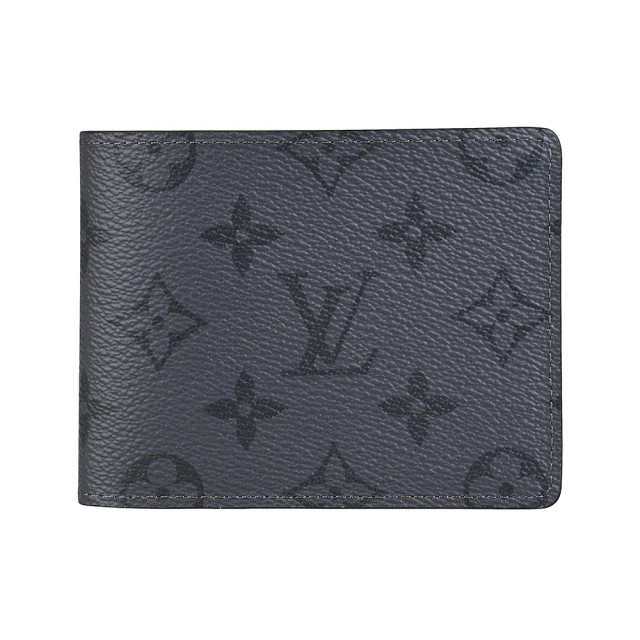 Louis Vuitton 路易威登Louis Vuitton 路易威登 LV Slender黑字LOGO印花塗層帆布8卡對折短夾(灰)