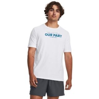 【UNDER ARMOUR】上衣 男款 短袖上衣 運動 WE ALL PLAY OUR PART 白 1379545-100