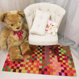 【Fuwaly】德國Esprit home 繽紛格紋地毯-70x140cm ESP2834-08(床邊毯 多色 馬賽克 柔軟)