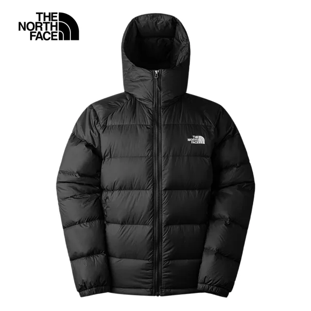 【The North Face】北面男款黑色舒適保暖連帽羽絨外套｜7W7GJK3