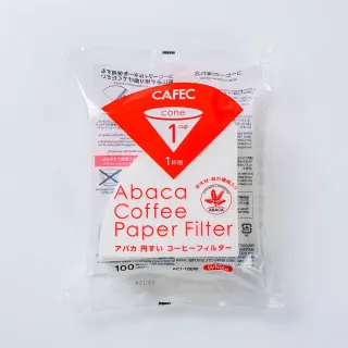 【CAFEC】日本三洋產業CAFEC ABACA 麻纖維錐形咖啡濾紙 1-2杯份/100張/白色(AC1-100W)