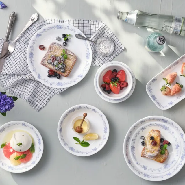 【CorelleBrands 康寧餐具】優雅淡藍3件式餐碗組(C05)