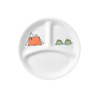 【CORELLE 康寧餐具】SNOOPY 露營趣 8吋分隔盤(211餐盤/減脂餐盤)