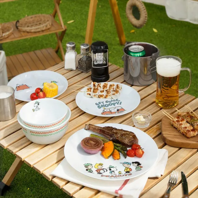 【CorelleBrands 康寧餐具】SNOOPY 露營趣 325ML中式飯碗(411)
