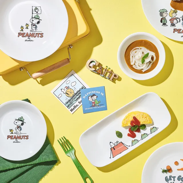 【CorelleBrands 康寧餐具】SNOOPY 露營趣 325ML中式飯碗(411)