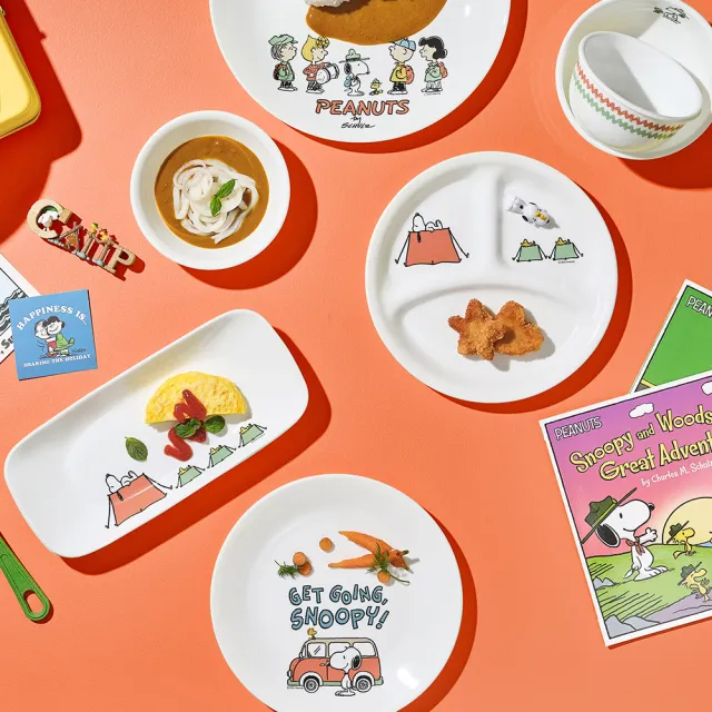 【CorelleBrands 康寧餐具】SNOOPY 露營趣 325ML中式飯碗(411)