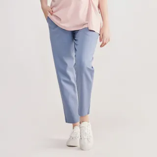 【Gennies 奇妮】舒適百搭八分褲-藍(孕婦褲 上班族 OL 彈力 前雙口袋 一體成型 無痕褲頭)