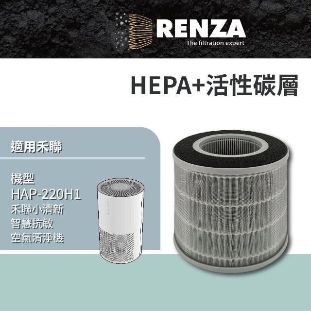 【RENZA】適用HERAN 禾聯 HAP-220H1 HAP 220H1 小清新智慧抗敏6-8坪空氣清淨機(2合1HEPA+活性碳濾網 濾芯)