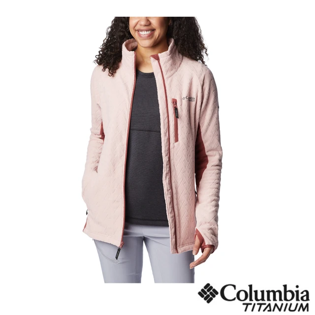 【Columbia 哥倫比亞 官方旗艦】女款-鈦 Titan Pass™柔暖快排刷毛外套-淺粉色(UAR47000LKHF)