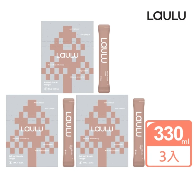 花美水 韓國LAULU 無酒精漱口水(11ML*30入/3盒組)