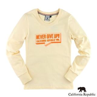 【California Republic】Never give up立體感標語圓領棉TEE(女版)