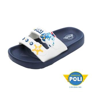 【POLI 波力】正版童鞋 波力 勃肯拖鞋/輕量 舒適 好穿脫 臺灣製 藍(POKS34016)