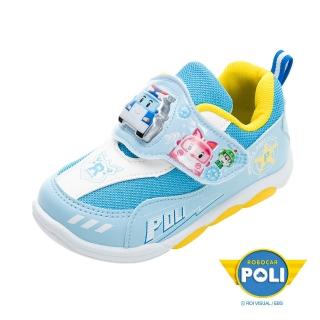 【POLI 波力】正版童鞋 波力 電燈運動鞋/透氣 排汗 輕量 臺灣製 藍黃(POKX34146)
