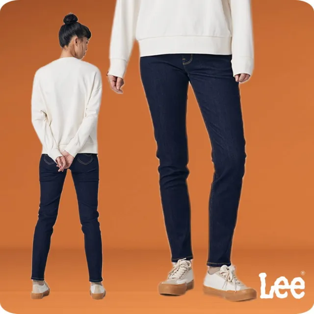 【Lee】女裝 牛仔褲 / 409 中腰合身小直筒 深藍洗水(LB317091898)
