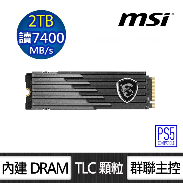 MSI 微星 SPATIUM M480 PRO_2TB PLAY M.2 2280 PCIe(讀：7400M/寫：7000M)