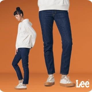 【Lee 官方旗艦】女裝 牛仔褲 / 401 中腰標準小直筒 九分褲 深藍洗水(LB317089898)