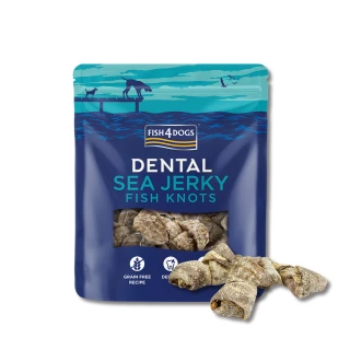 【FISH4DOGS 海洋之星】潔牙魚皮點心-結骨 100G*2入(寵物零食 狗零食 清潔牙齒)