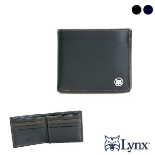 【Lynx】美國山貓精選nappa牛皮軟質感9卡中間翻拉鍊短夾-共2色